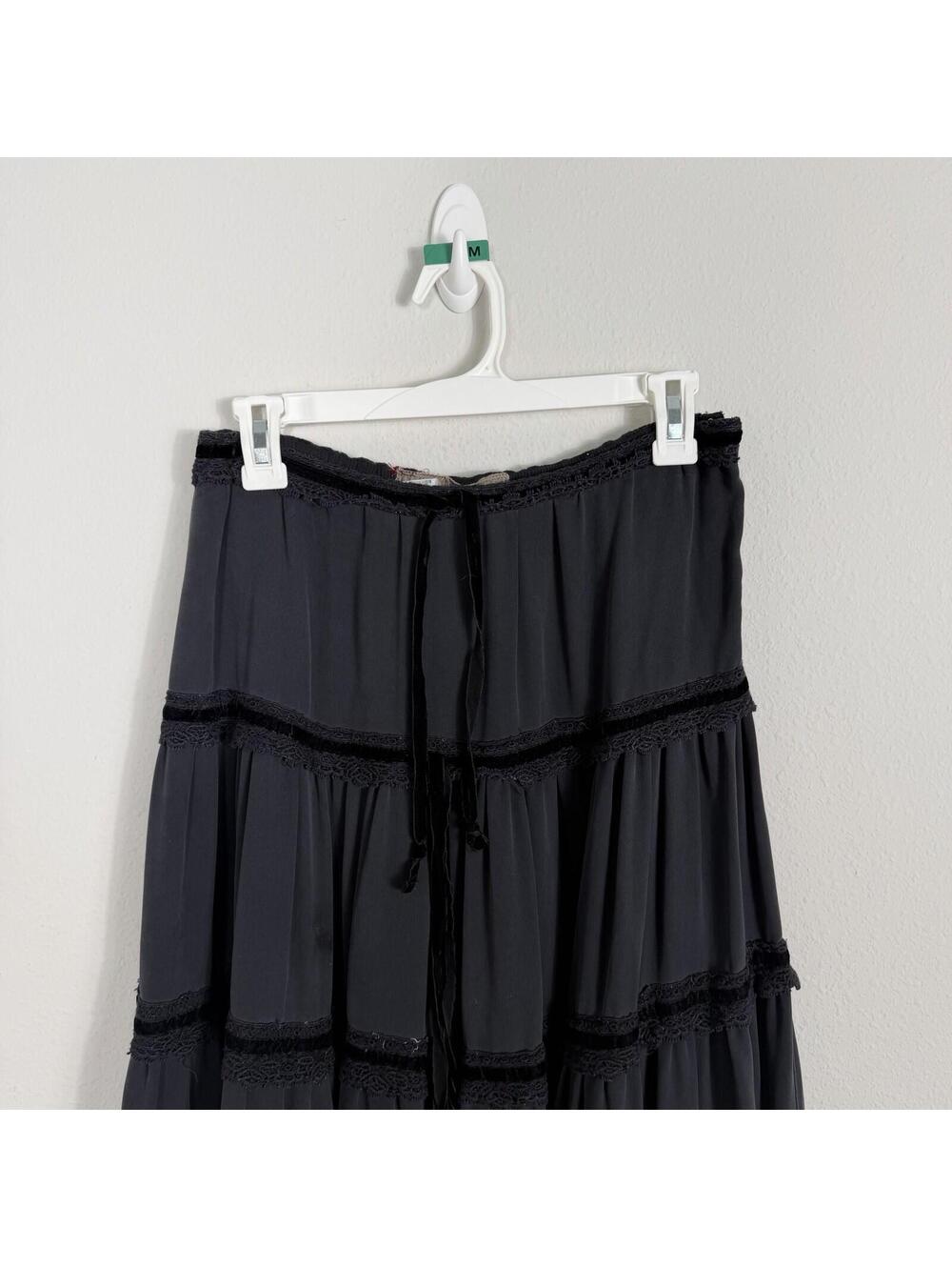 Da Nang Black Ruffle Tiered Skirt Whimsigoth Dark Fairy Grunge Women’s Small - Picture 2 of 10